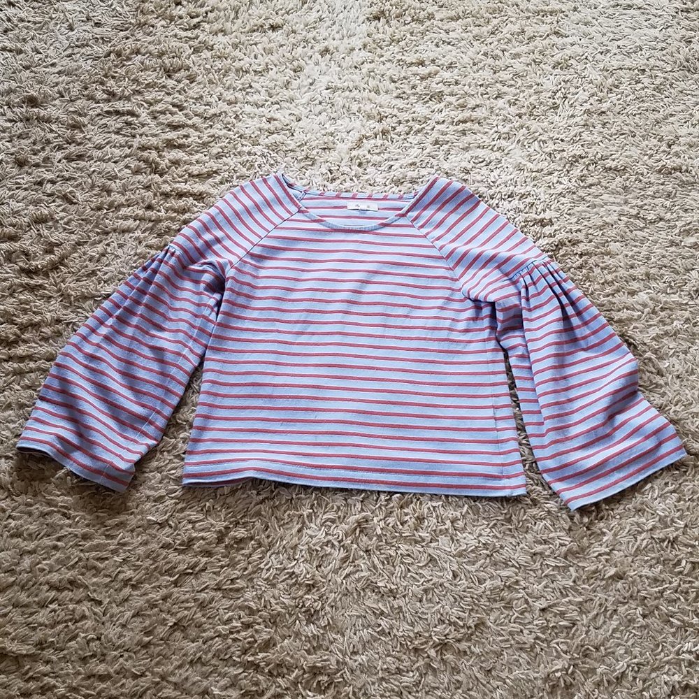 Madewell Shirred-Sleeve Sailor Top